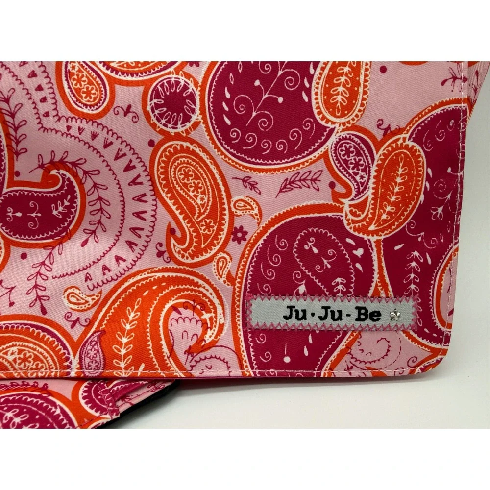 Ju-Ju-Be Be All Pink Orange Paisley Messenger Diaper Bag with Changing Pad New